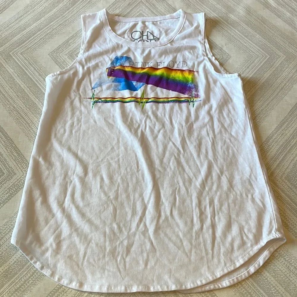 Chaser Girls Pink Floyd White Tank Top